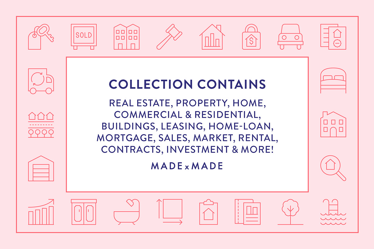 Real Estate Line Icons, an Outline Icon by Made by Made (Photo 2 of 8)