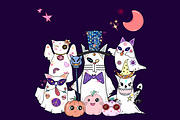 Retro Groovy Cat Ghost, Halloween, a Seasonal Illustration by Sense Library (Thumbnail 7 of 9)