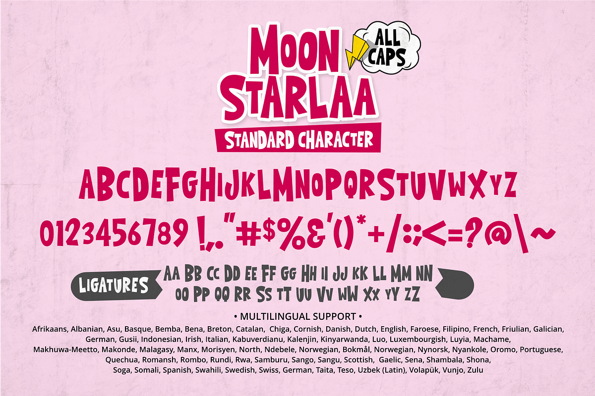Moon Starlaa Font, a Handwritten Font by Mabhal Studio (Photo 8 of 9)