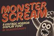 Monster Scream Retro Horror Font, a Sans Serif Font by BilberryCreates (Thumbnail 1 of 9)