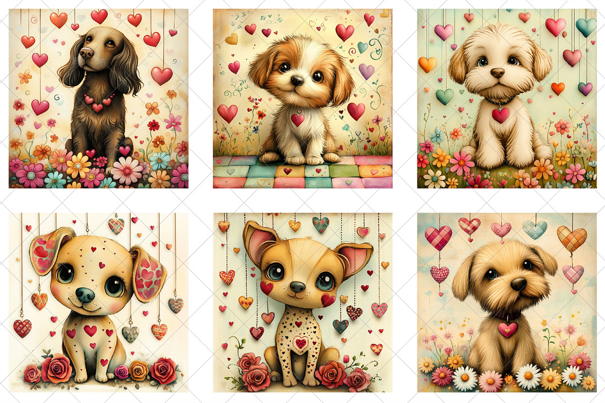 In Love With Dogs Clipart, an Illustration by SinaCreation (Photo 2 of 7)