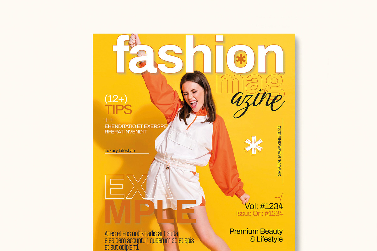 Fashion Magazine Cover Template, a Magazine Template by MightyDesign (Photo 4 of 8)