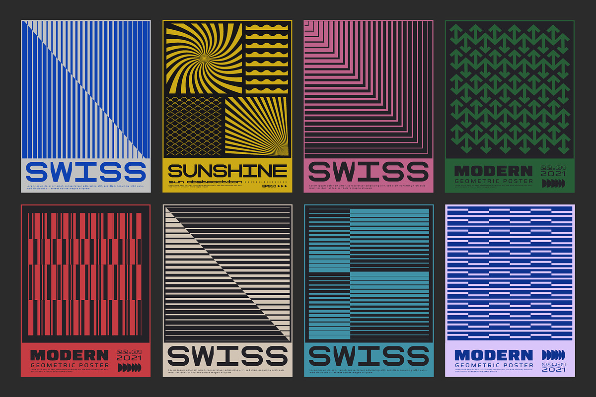 80 MODERN GEOMETRIC VECTOR POSTERS, a Texture Graphic by craftlove (Photo 12 of 14)