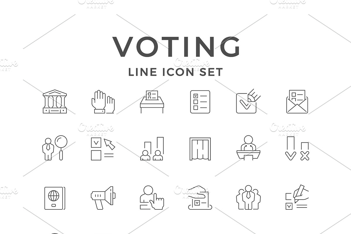 Set line icons of voting, an Outline Icon by motorama (Photo 1 of 2)