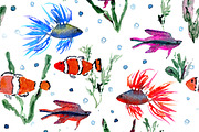 Maldives - fish pattern, a Pattern Graphic by Katerina Tova (Thumbnail 3 of 7)
