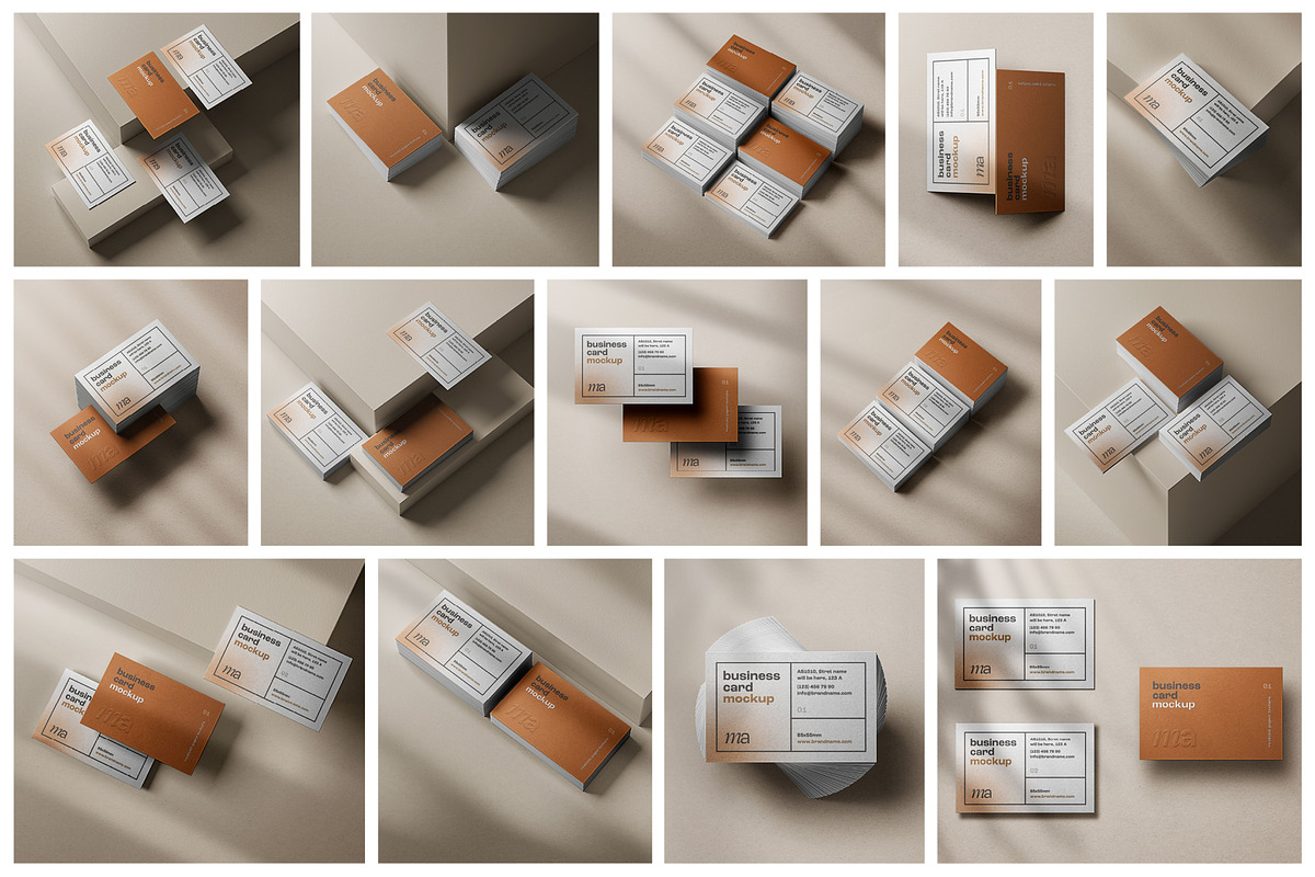 Business Card Mockup Set, a Print Template by mockupatelier (Photo 2 of 17)