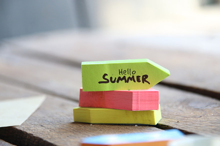 Hello summer creative concept.