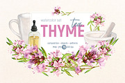 THYME tea. Watercolor set, a Food Illustration by Tata Pilip (Thumbnail 1 of 6)