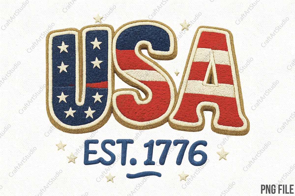 Latch Hook USA Png Patriotic America, an Illustration by CraftArtStudio (Photo 1 of 4)