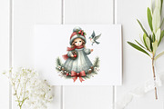 Watercolor Vintage Christmas Child, a Work Illustration by SinaCreation (Thumbnail 4 of 5)