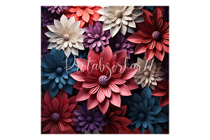 3d Flowers Digital Paper Background