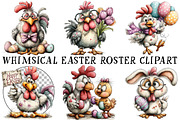 Whimsical Easter Roster Clipart, an Illustration by OK Design (Thumbnail 2 of 6)