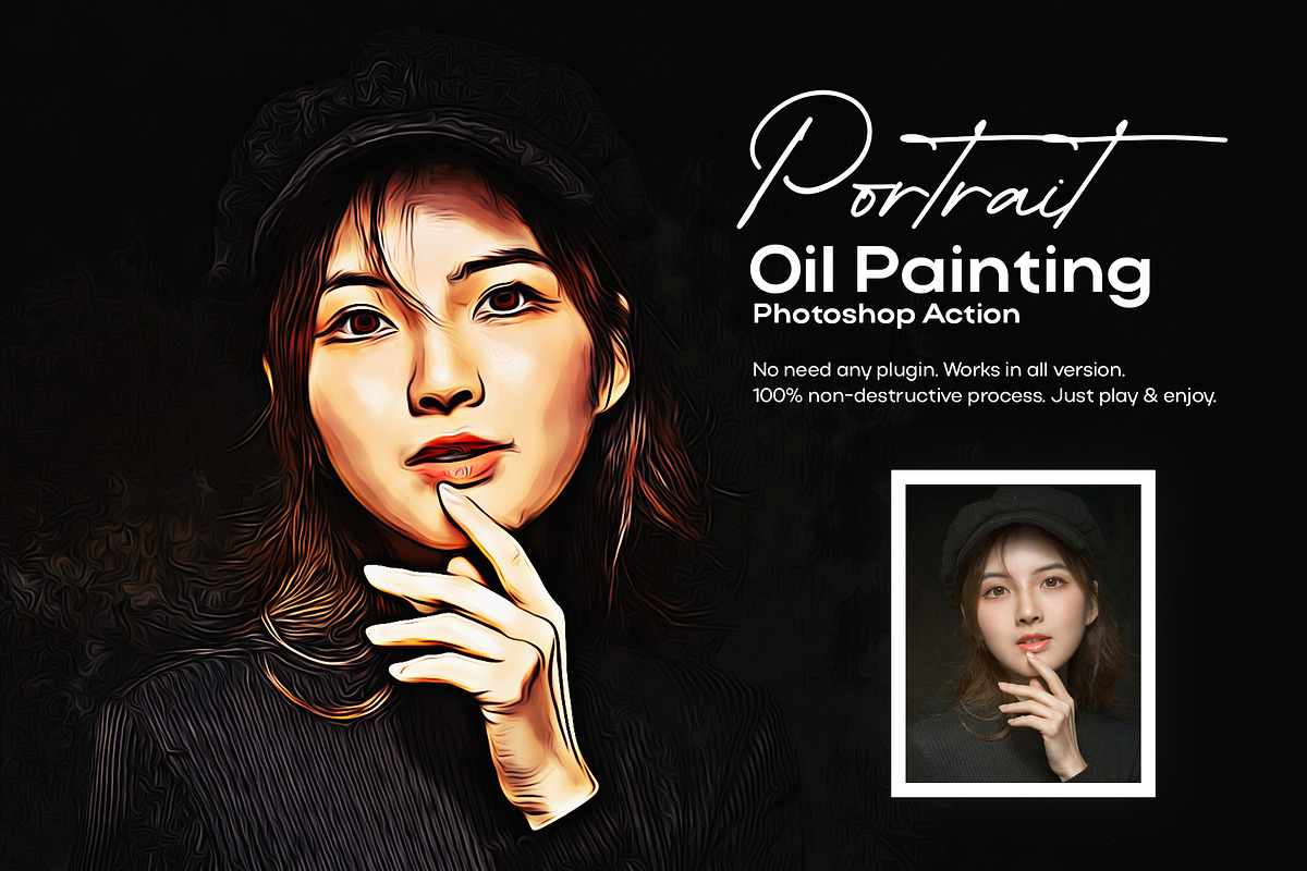 Portrait Oil painting Effect, an Action Add-On by DesignCave (Photo 1 of 5)