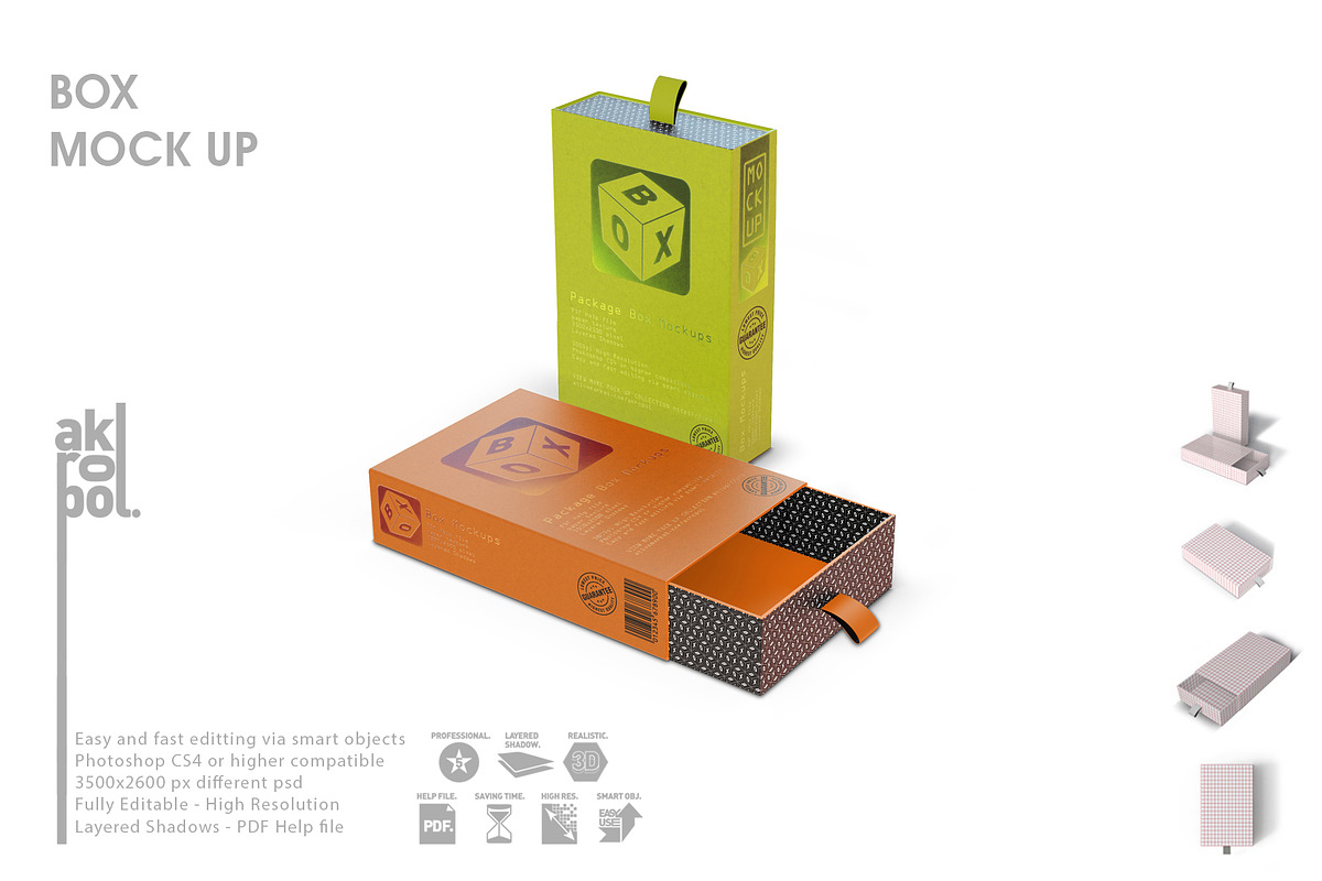 Box Mock Up, a Packaging Mockup by akropol (Photo 3 of 8)