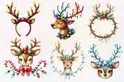 Reindeer Face Christmas Clipart, an Illustration by Dream Creation (Thumbnail 7 of 7)
