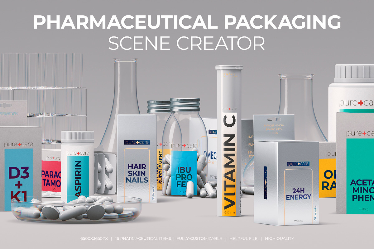 Medical Packaging Scene Creator, a Packaging Mockup by Vasily Kulinich (Photo 1 of 19)