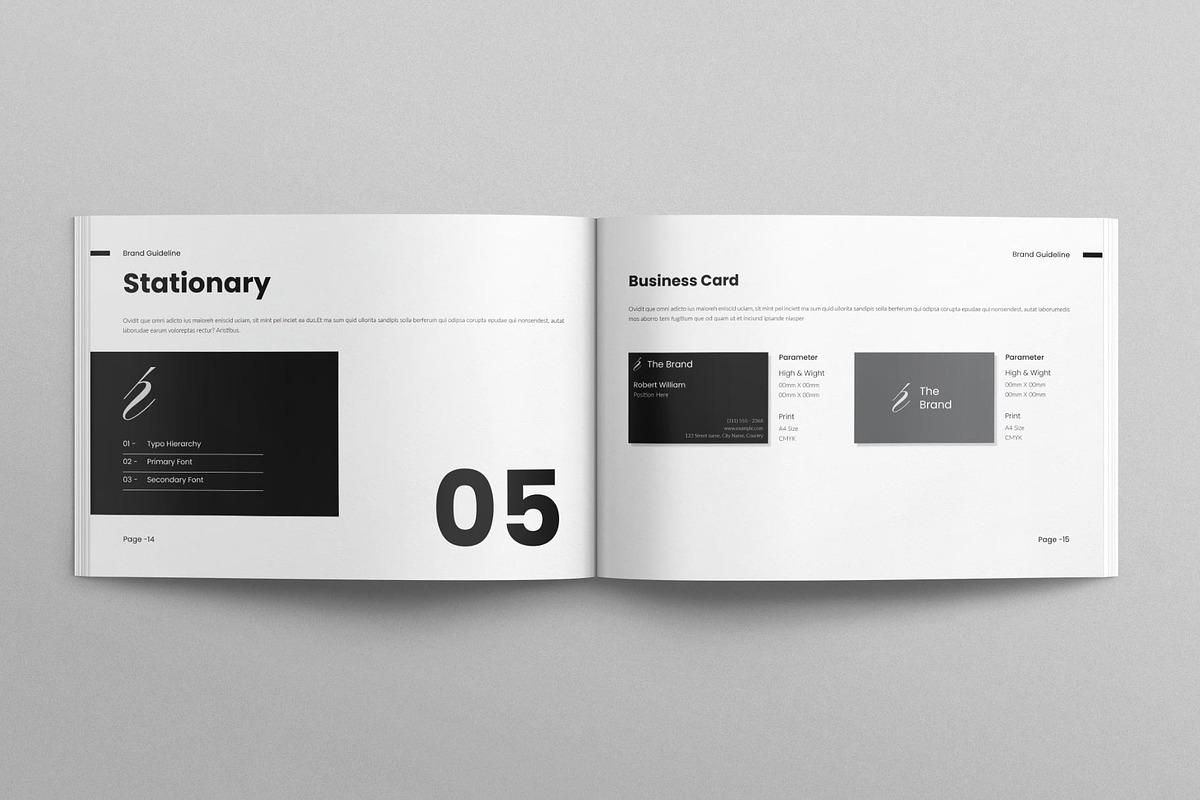 Brand Guideline Template Landscape, a Brochure Template by E-Type (Photo 6 of 8)