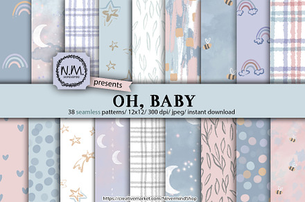 Baby Nursery Seamless Paper Pattern