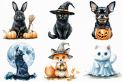 Watercolor Halloween Animals Clipart, an Illustration by Craft Nest (Thumbnail 2 of 6)
