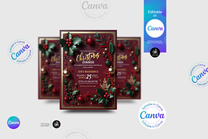 Christmas Dinner Flyer Template