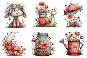 Whimsical Spring Clipart Bundle, an Illustration by Dream Creation (Thumbnail 2 of 6)