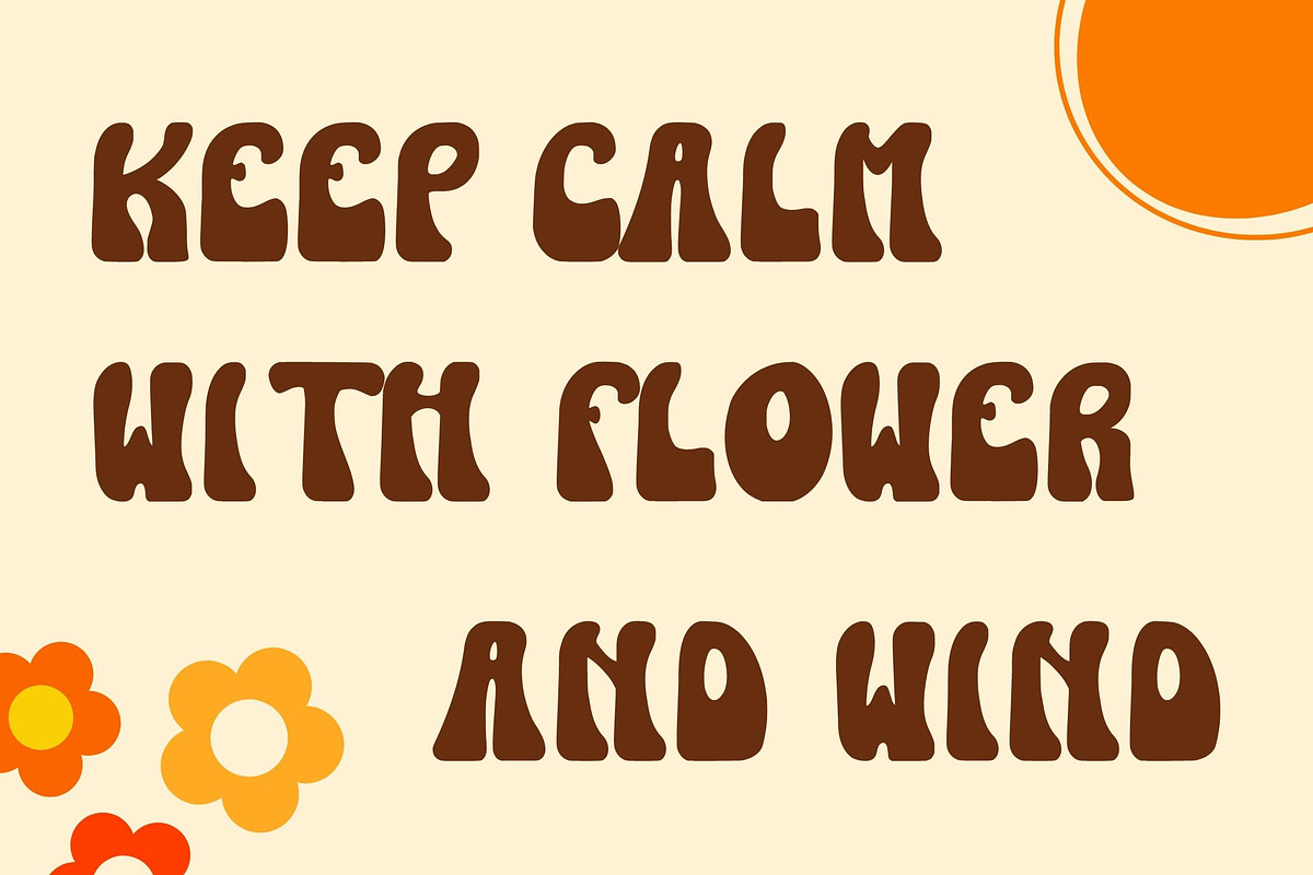 FlowerBreeze - A Groovy Display Font, a Symbol Font by AQR Studio (Photo 5 of 9)