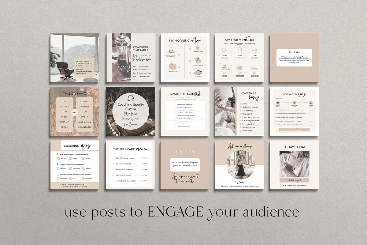 Life Coach Instagram Canva Templates, a Design Template by Miri Campbell (Photo 6 of 18)