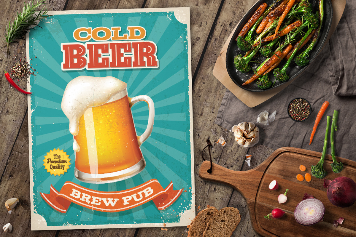 4 Original Food Poster Designs, a Flyer Template by Giraffarte (Photo 4 of 5)
