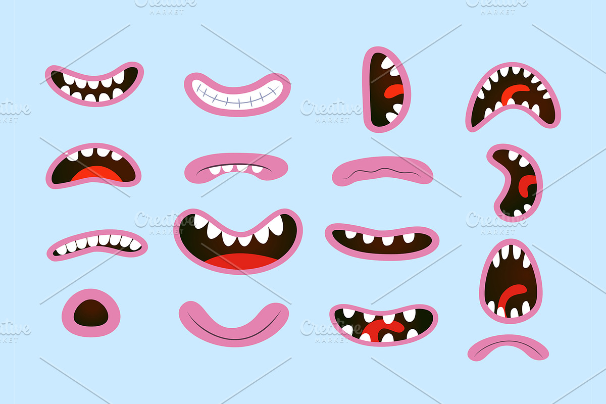 Smiling cartoon set., a Person Illustration by mihail.ridkous