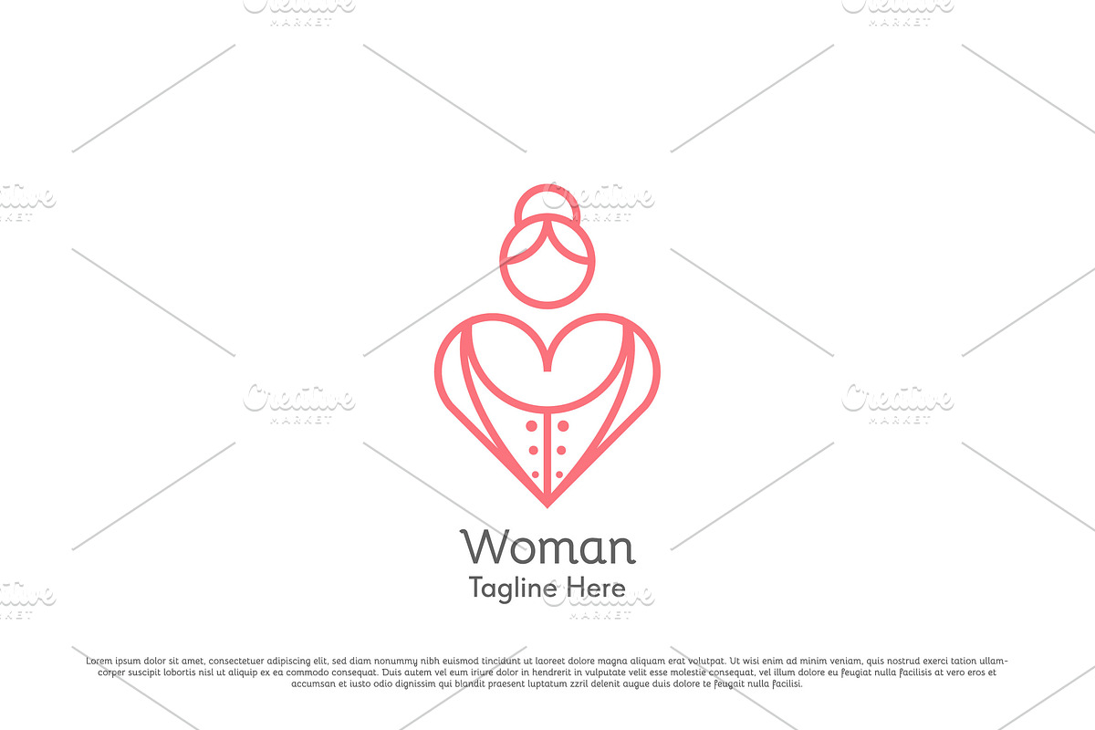 Woman Heart Fashion Logo Design Icon, a Branding & Logo Template by Morvana Crew