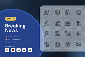Breaking News Icon, an Outline Icon by Nathaya Studio