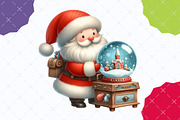 Quirky Santa PNG Clipart Bundle, an Illustration by designcity5 (Thumbnail 4 of 5)