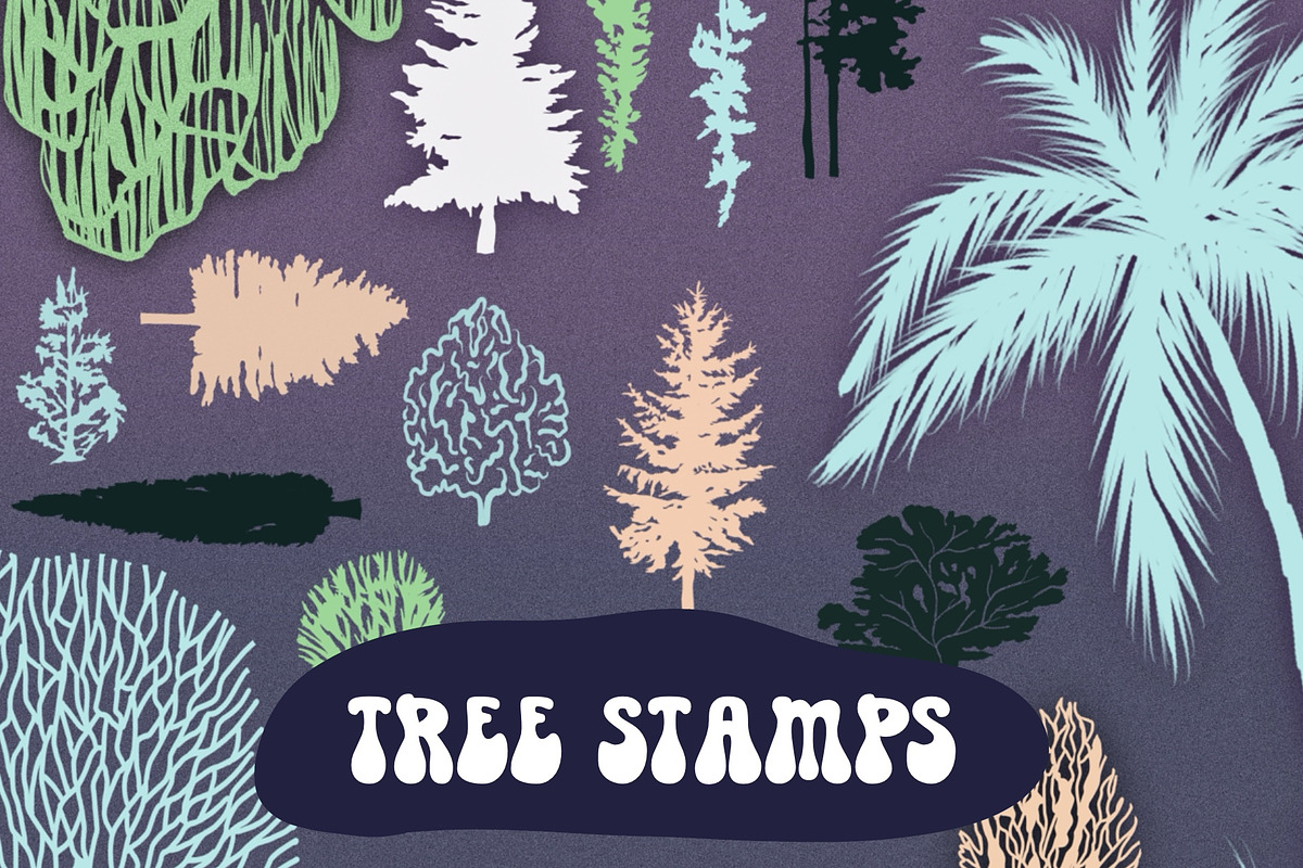 Procreate Tree Stamps, Forest, a Brushes & More by Papaya (Photo 1 of 4)