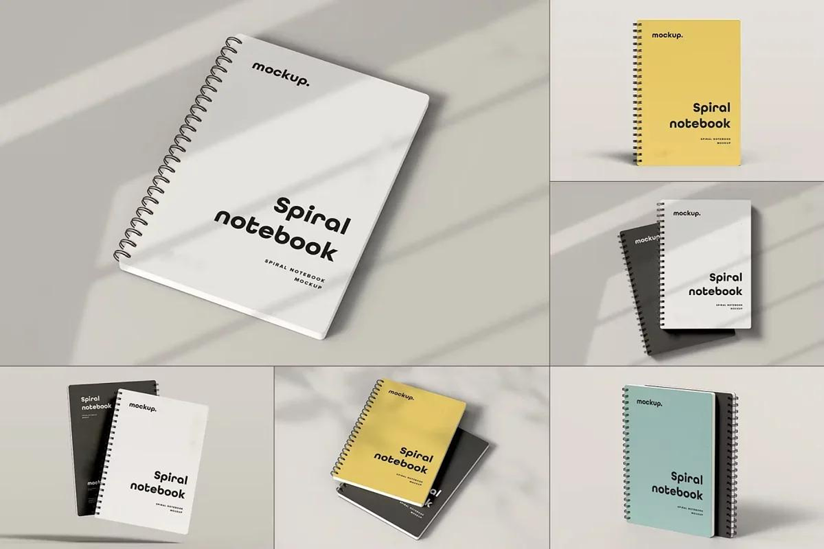 Spiral Notebook Mock-up, a Books & Magazine Mockup by BLISS DESIGN (Photo 1 of 3)