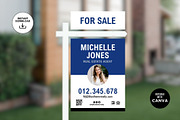 Real Estate Yard Sign Template Canva, a Marketing Template by CreativeVinesStore (Thumbnail 4 of 6)