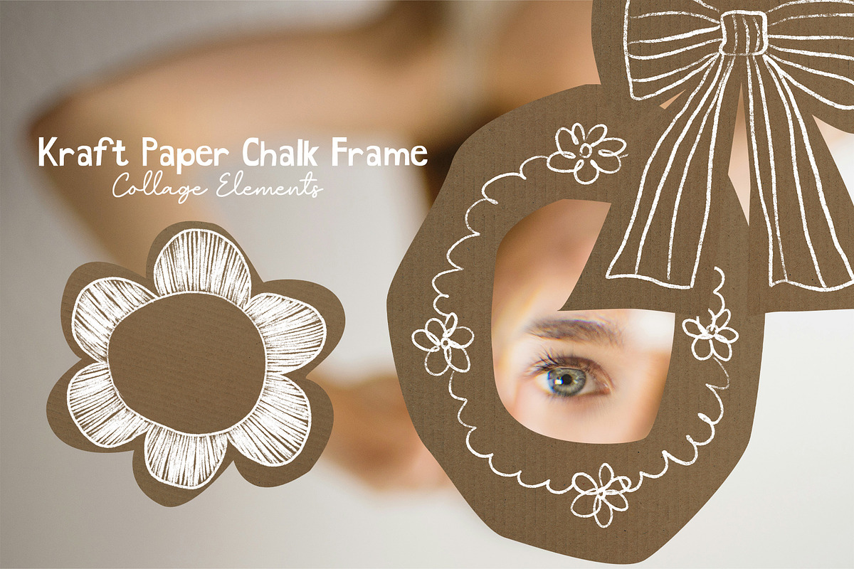 Kraft Paper Chalk Collage Elements, an Object Graphic by HabitusDesigns (Photo 1 of 11)