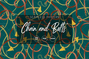 Chain and Belts - Seamless Patterns