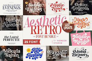 Aesthetic Retro Font Bundle - SALE!, a Serif Font by HansCo Studio
