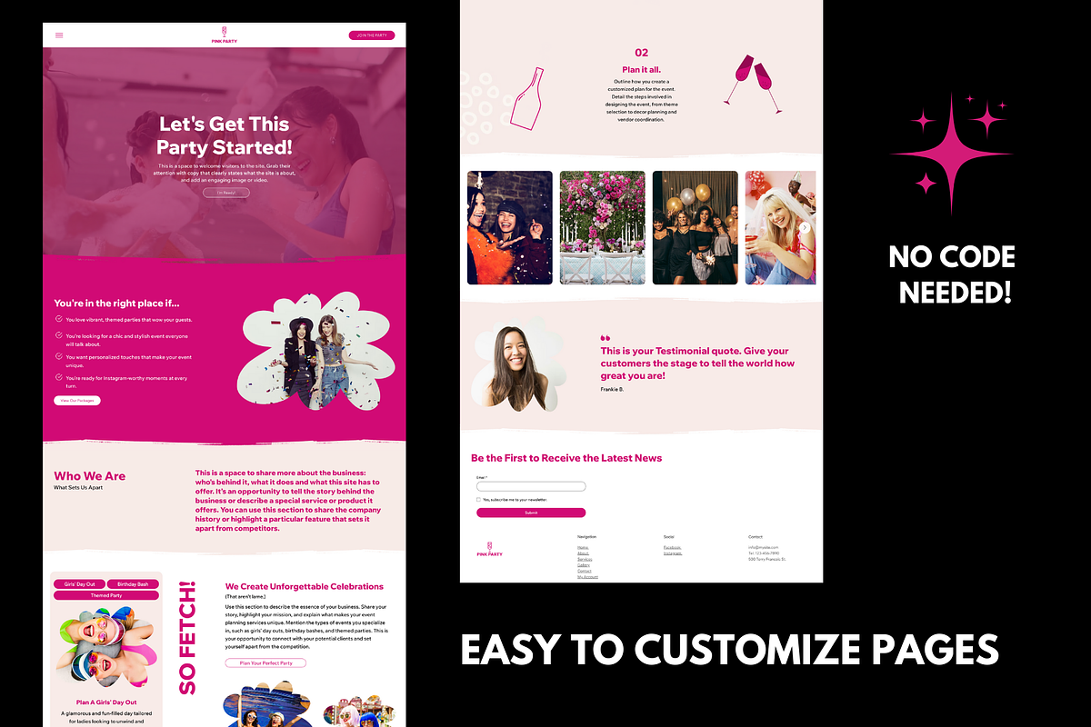 Party Planner Wix Studio Template, a Wix Template by Collette Collabs (Photo 4 of 7)