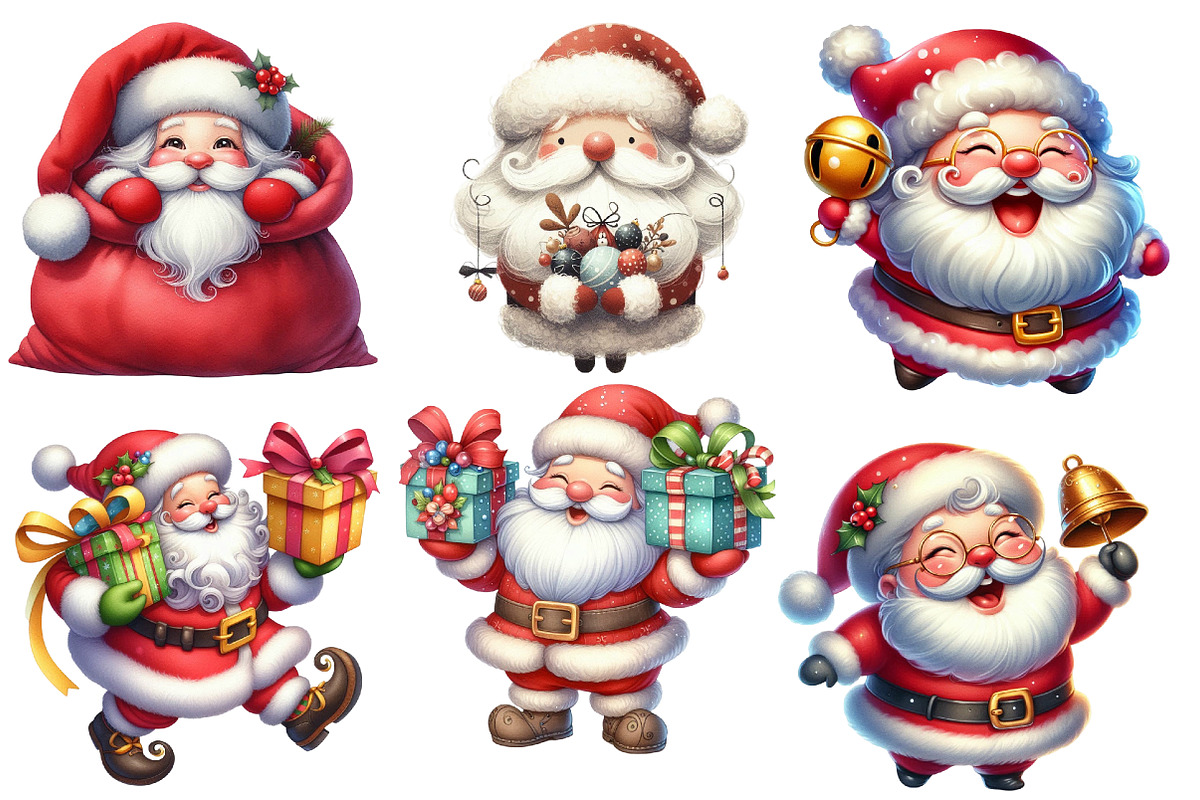 Quirky Santa Claus Christmas Clipart, an Illustration by Designworld (Photo 3 of 5)