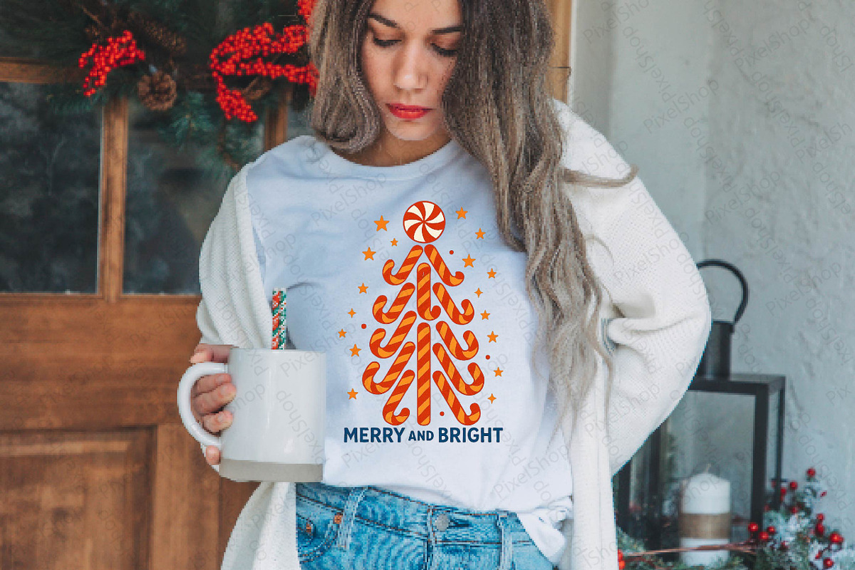 Merry and Bright Tree PNG, an Illustration by DreamPrint404 (Photo 4 of 7)