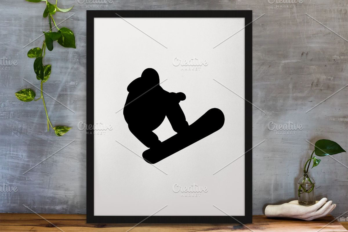 Snowboarding Silhouette SVG #2, a Sport Illustration by newminddesign (Photo 3 of 3)