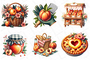 Cute Peaches Garden Fruit Clipart, an Illustration by DreamPrint404 (Thumbnail 6 of 6)