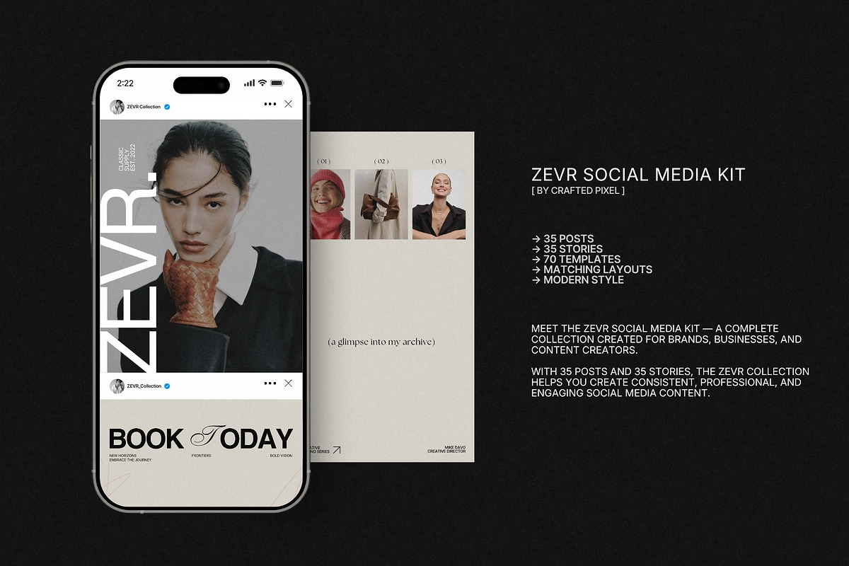 ZEVR | Instagram Post & Story (III), a Social Media Template by Crafted Pixel (Photo 2 of 10)