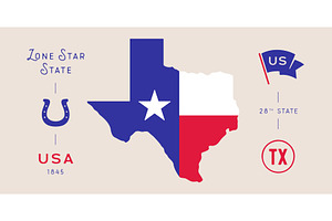 Texas state map silhouette, lone, an Illustration by Foxys Graphic