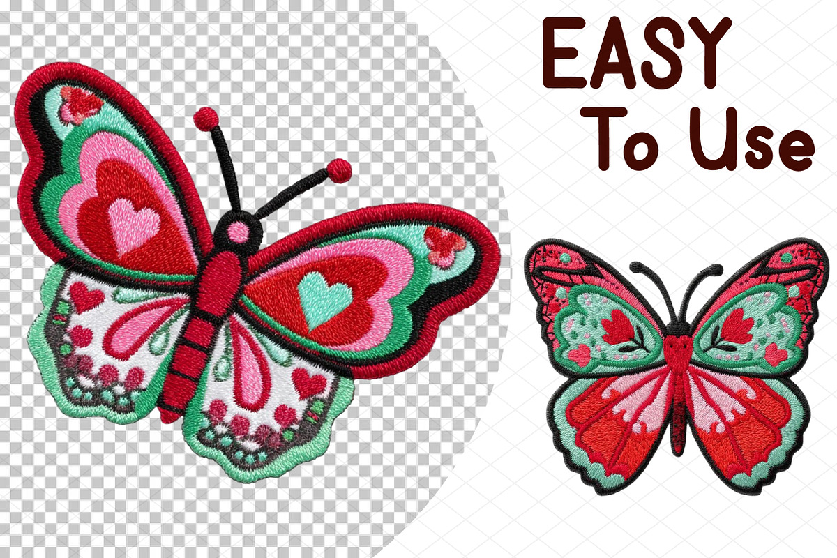Crochet Valentines Butterfly Png Cli, an Illustration by cherrydesign (Photo 4 of 4)