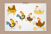 Funny chickens farm clipart, an Animal Illustration by LukaJreym (Thumbnail 3 of 7)