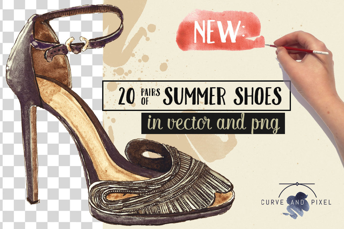 20 Pairs of Summer Shoes, an Illustration by Curve and Pixel (Photo 5 of 6)