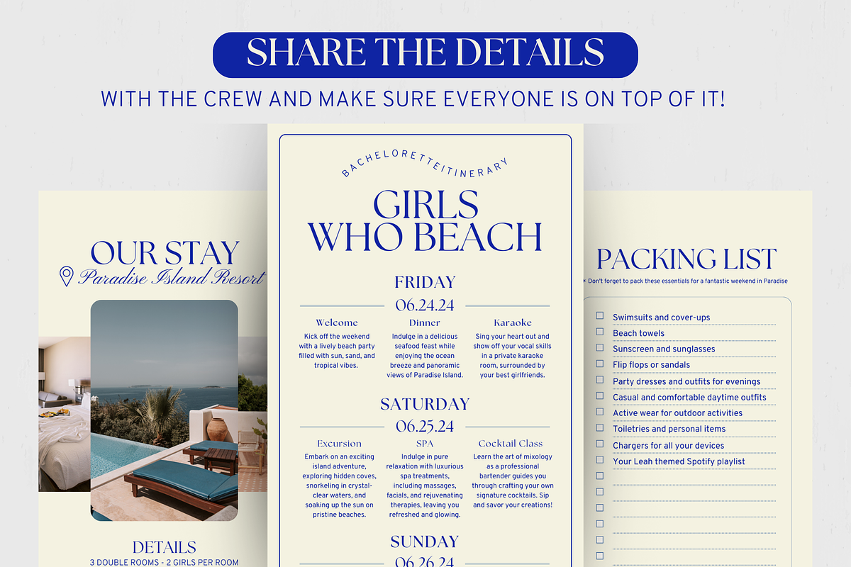 Bachelorette Itinerary Party Planner, an Invitation Template by Story Native (Photo 5 of 10)