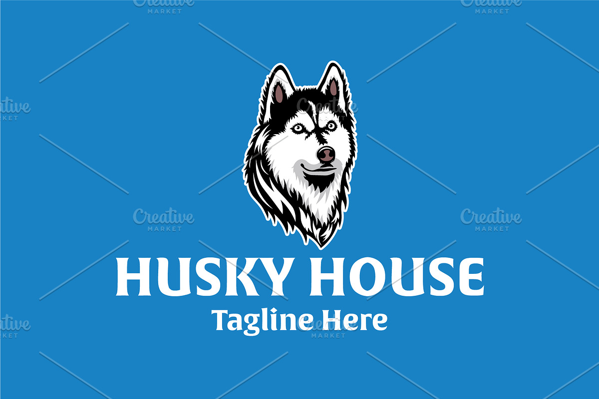 Husky House Logo, an Animal Illustration by Kaushal Jangid (Photo 2 of 5)